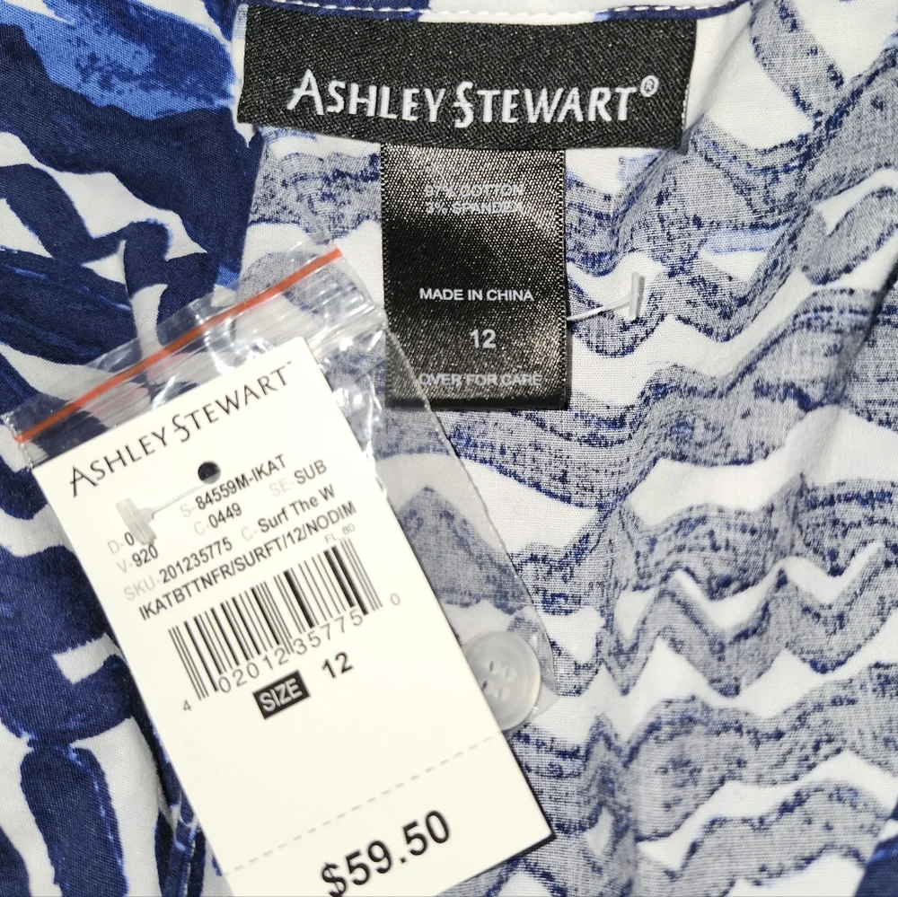 Ashley Stewart Blue Pattern Dress - Picture 5 of 5
